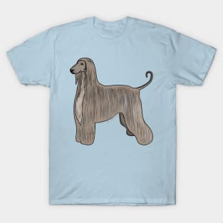 Afghan hound dog cartoon illustration T-Shirt